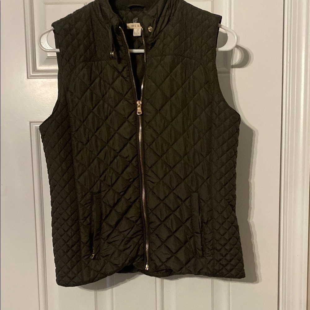 Francesca’s Olive Quilted Vest